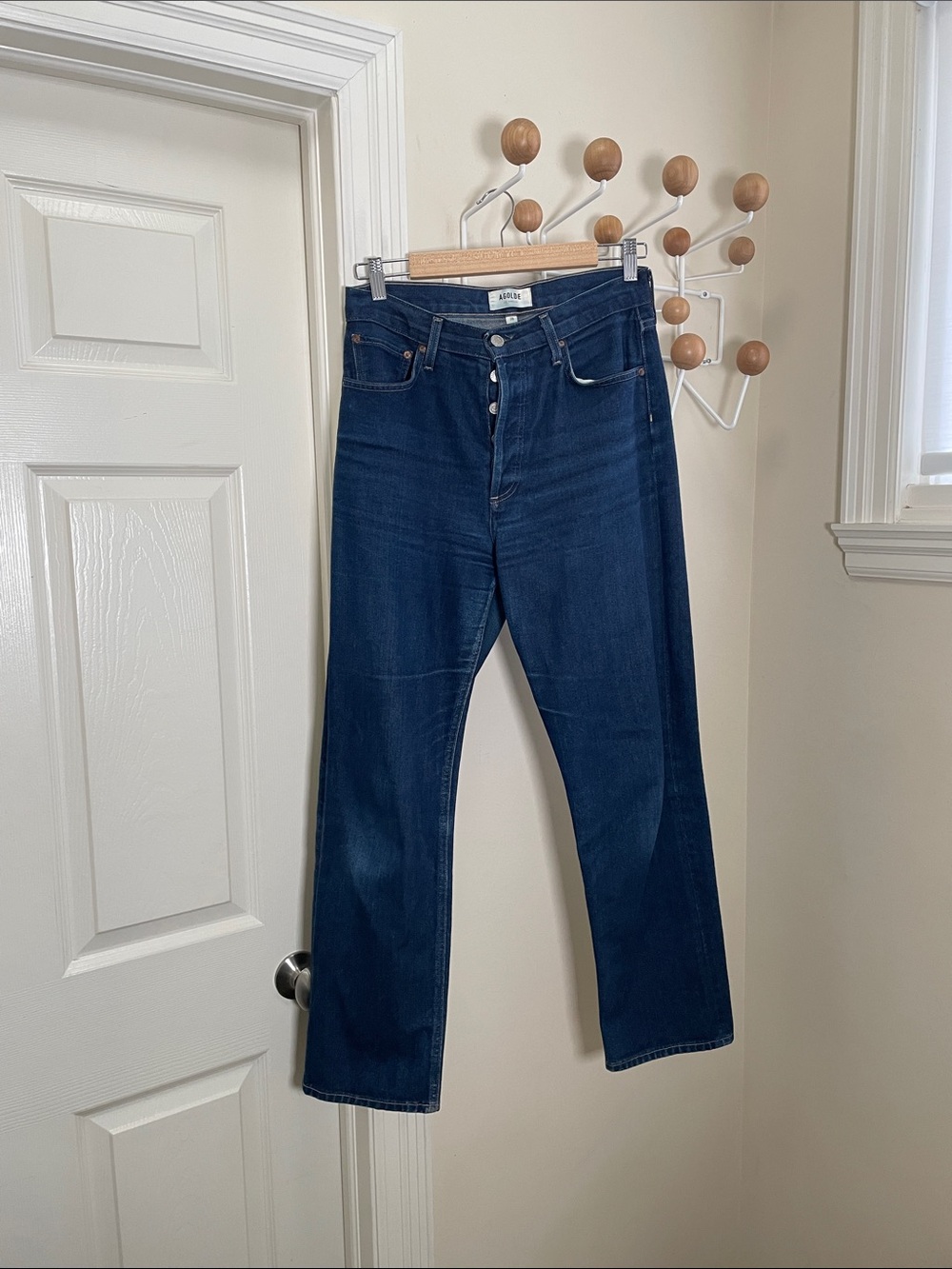 Aritzia Agolde Classic Straight Legged Denim Jeans - Blue - 28